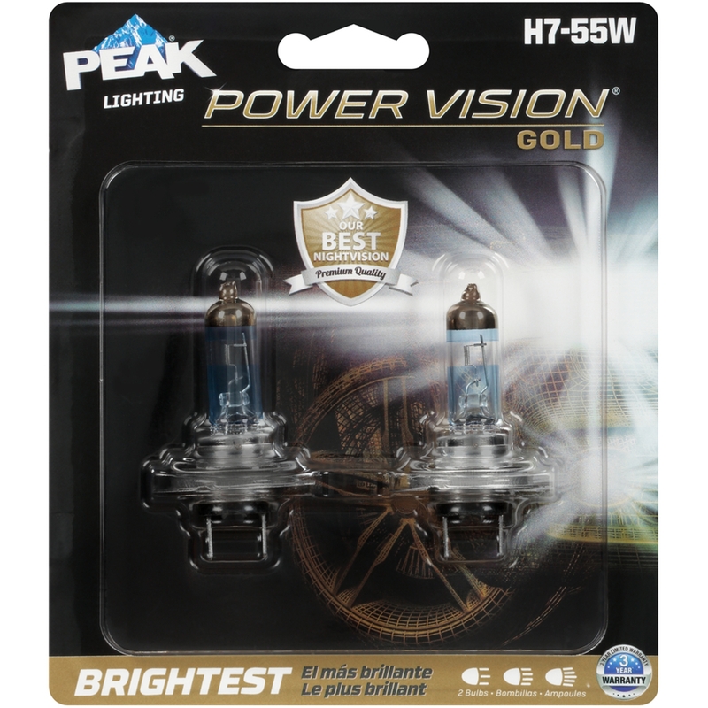 PEAK进口代理批发 峰值功率 Vision 金色卤素远光/近光汽车灯泡 H7-55W