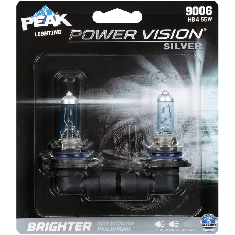 PEAK进口代理批发 峰值功率 Vision 银卤素远光/近光汽车灯泡 9006 HB4 55W