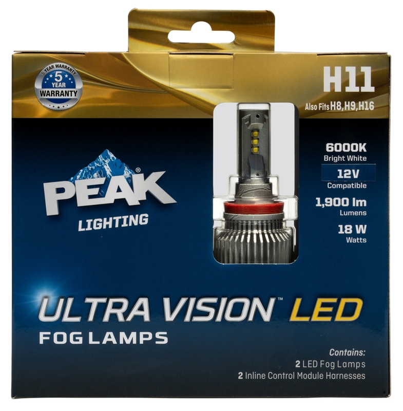 PEAK进口代理批发 Peak Ultra Vision LED 雾灯汽车灯泡 H11