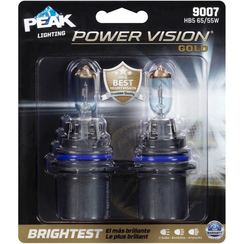 PEAK进口代理批发 峰值功率 Vision 金色远光/近光汽车灯泡 9007 HB5 65/55W