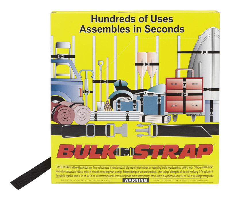 BULK-STRAP进口代理批发 散装带 1 英寸宽X 300 英尺长黑色织带 200 磅 1 包