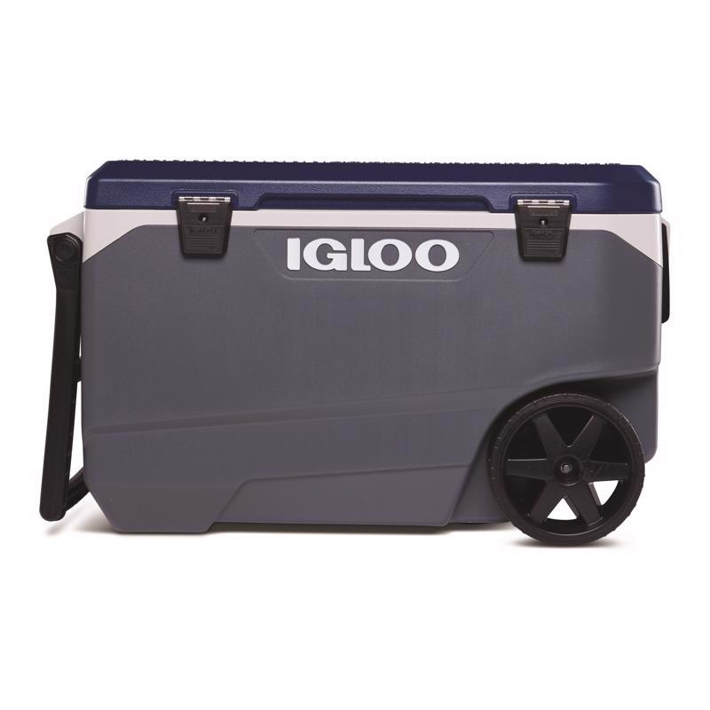 IGLOO进口代理批发 Igloo MaxCold Latitude 蓝色/灰色 90 夸脱滚筒冷却器