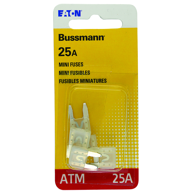 BUSSMANN进口代理批发 Bussmann 25 安培 ATM 透明刀片保险丝 5 件装