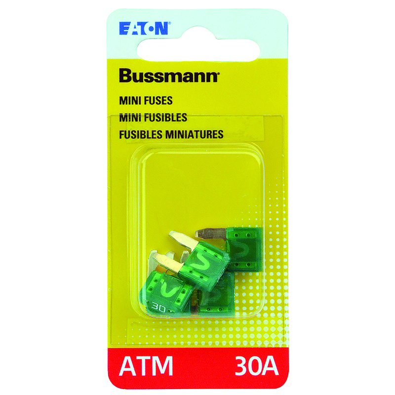 BUSSMANN进口代理批发 Bussmann 30 安培 ATM 绿色刀片保险丝 5 件装