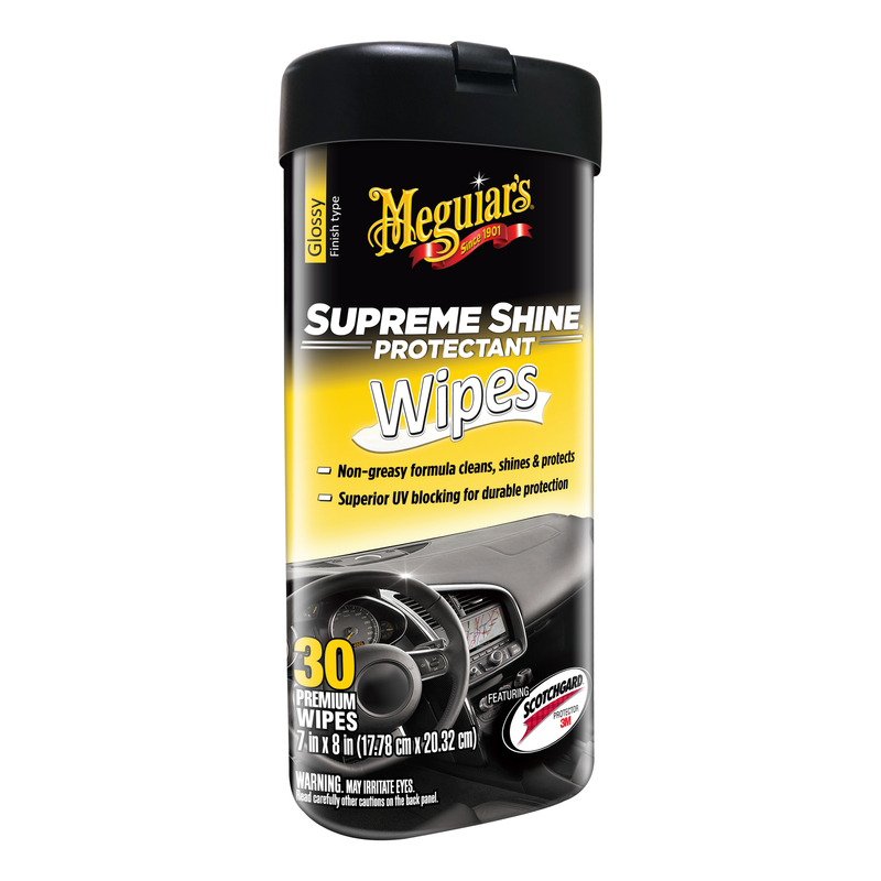 MEGUIAR'S进口代理批发 Meguiar's Supreme Shine 塑料/橡胶/乙烯基保护湿巾 30 克拉