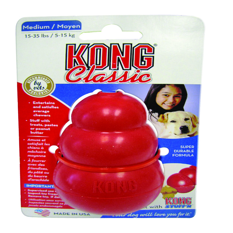 KONG进口代理批发 Kong 红色橡胶狗玩具中号 1 个装