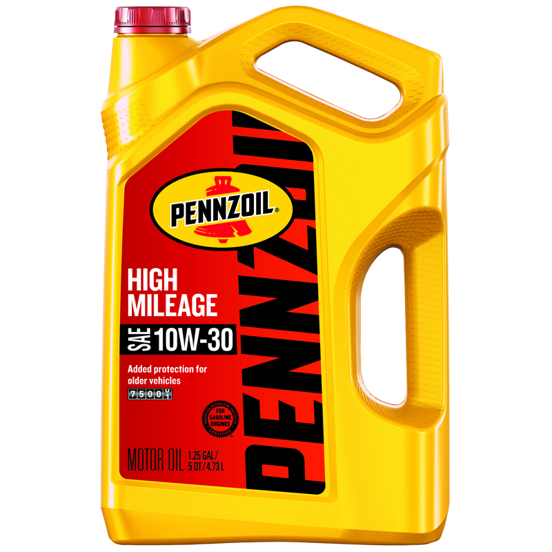 PENNZOIL进口代理批发 Pennzoil High Mileage 10W-30 汽油常规机油 5 夸脱 1 包