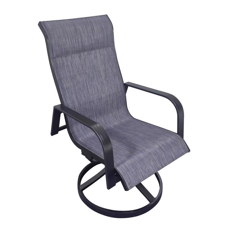 LIVING ACCENTS Living Accents Pacifica Black Aluminum Frame Sling Swivel Rocker Riley Building Supplies Fulton