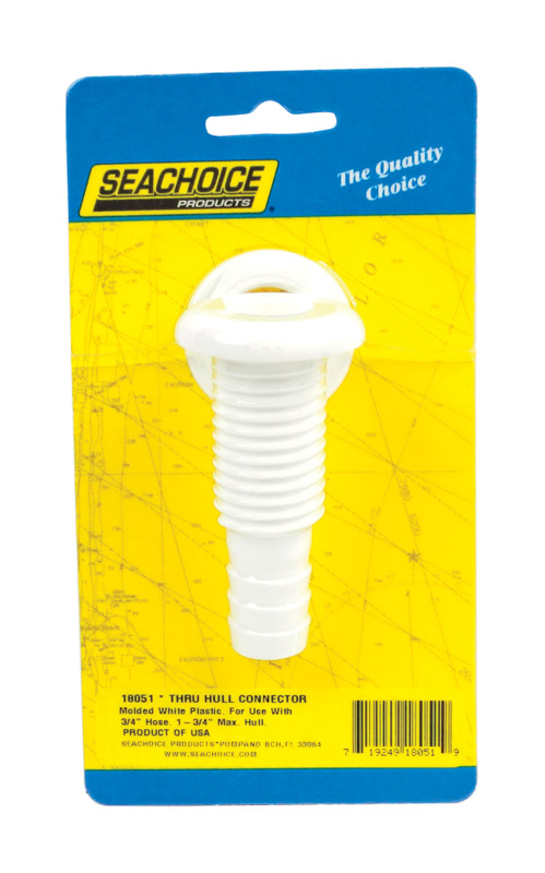 SEACHOICE进口代理批发 Seachoice 抛光塑料 3/4 英寸宽穿过船体连接器 1 个装