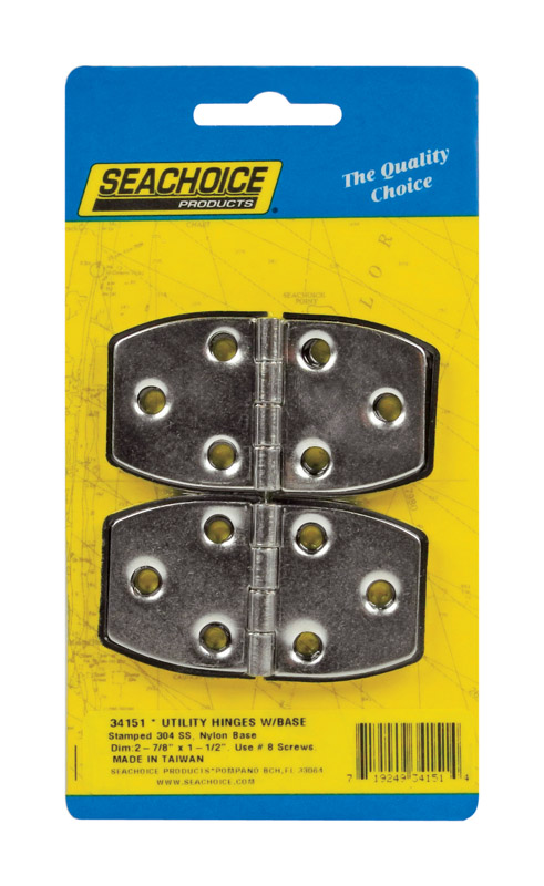 SEACHOICE进口代理批发 Seachoice 抛光不锈钢 2-7/8 英寸 LX 1-1/2 英寸宽实用铰链 2 个装