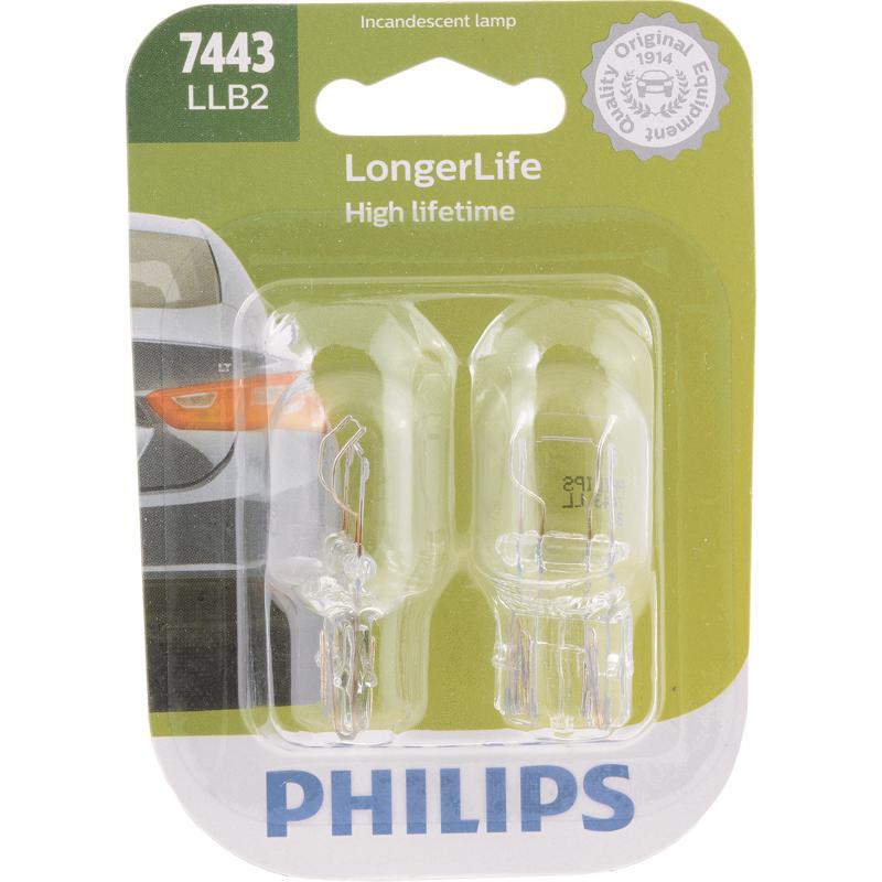 PHILIPS进口代理批发 飞利浦 LongerLife 白炽备用/转弯/停止/转向微型汽车灯泡 7443LLB2