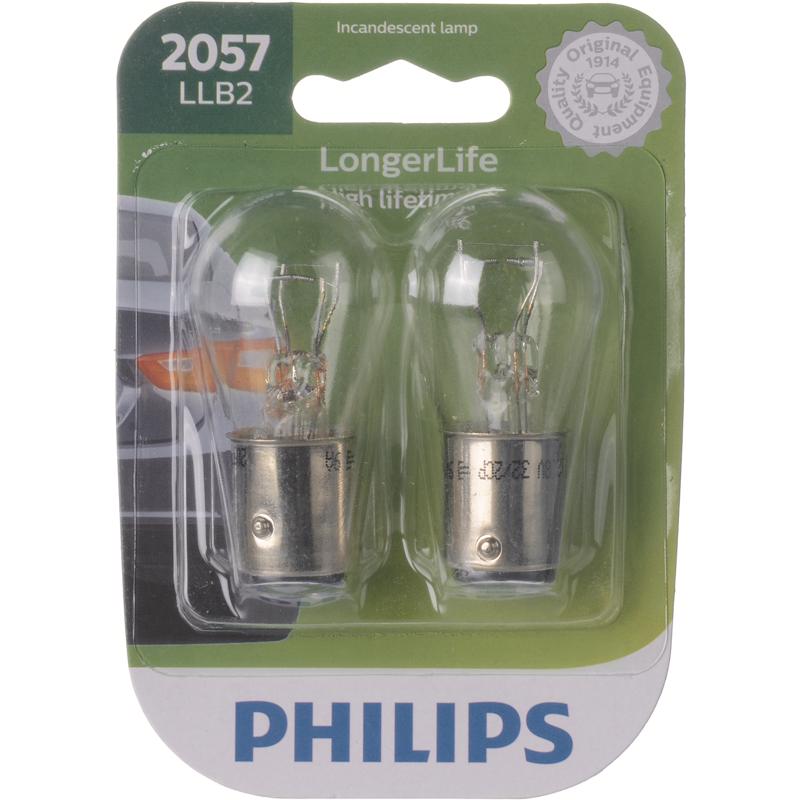 PHILIPS进口代理批发 飞利浦 LongerLife 白炽备用/停止/后备箱微型汽车灯泡 2057LLB2