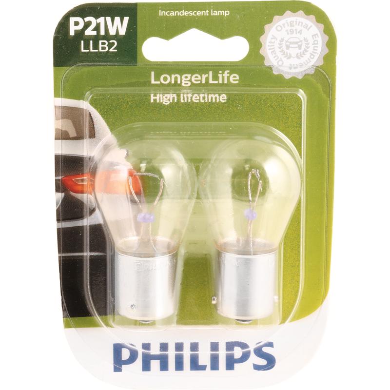 PHILIPS进口代理批发 飞利浦 LongerLife 白炽备用/转弯/停止/转向微型汽车灯泡 P21WLLB2