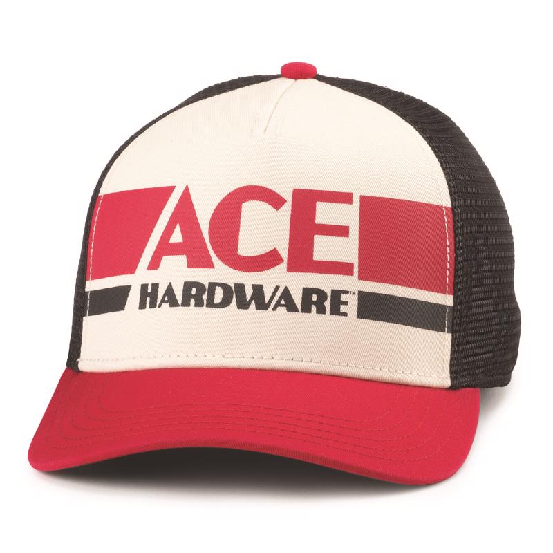 ACE VINTAGE THREADS进口代理批发 Ace 复古螺纹头饰徽标棒球帽黑色/象牙色/红色 均码适合大多数人