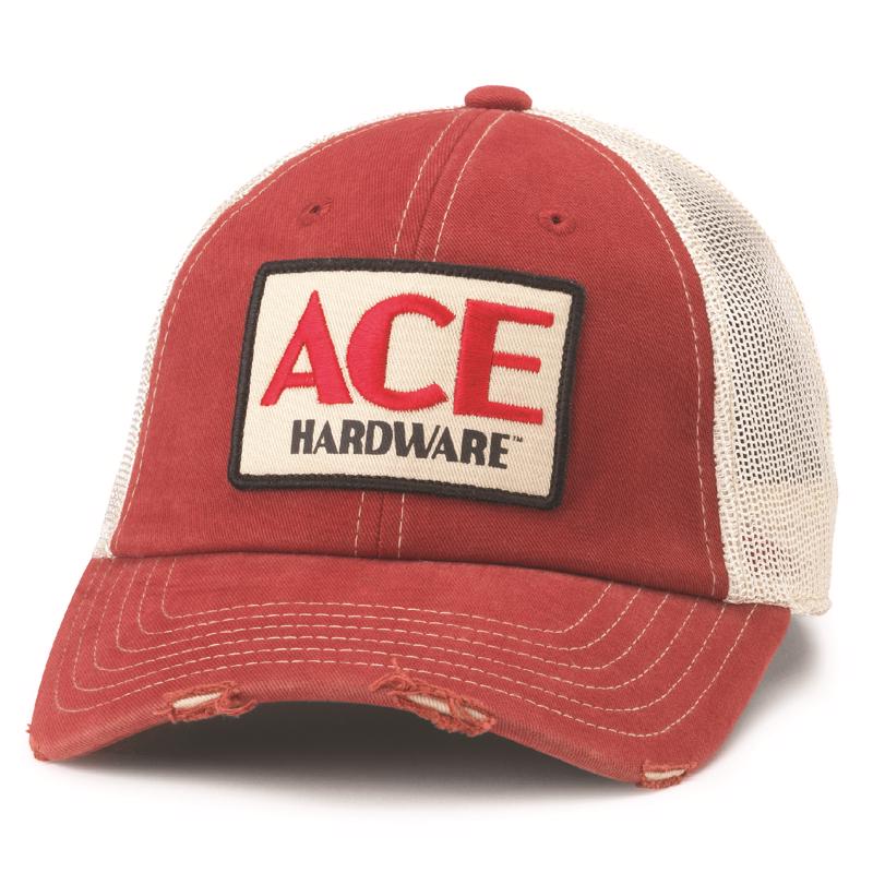 ACE VINTAGE THREADS进口代理批发 Ace 复古螺纹头饰徽标棒球帽 石色/红色 均码适合大多数