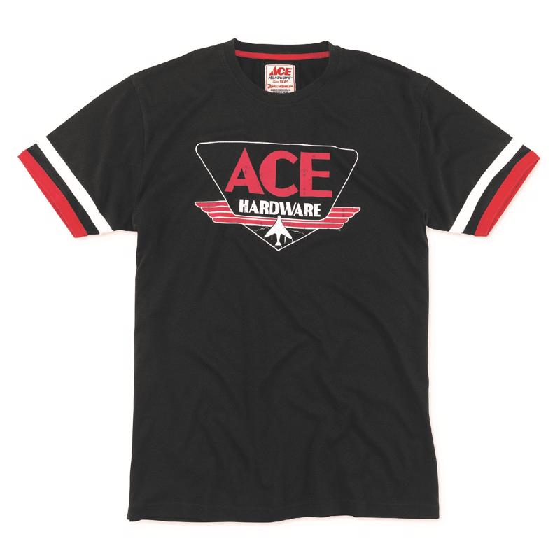 ACE VINTAGE THREADS进口代理批发 Ace Vintage Threads S 短袖男式圆领黑色 T 恤