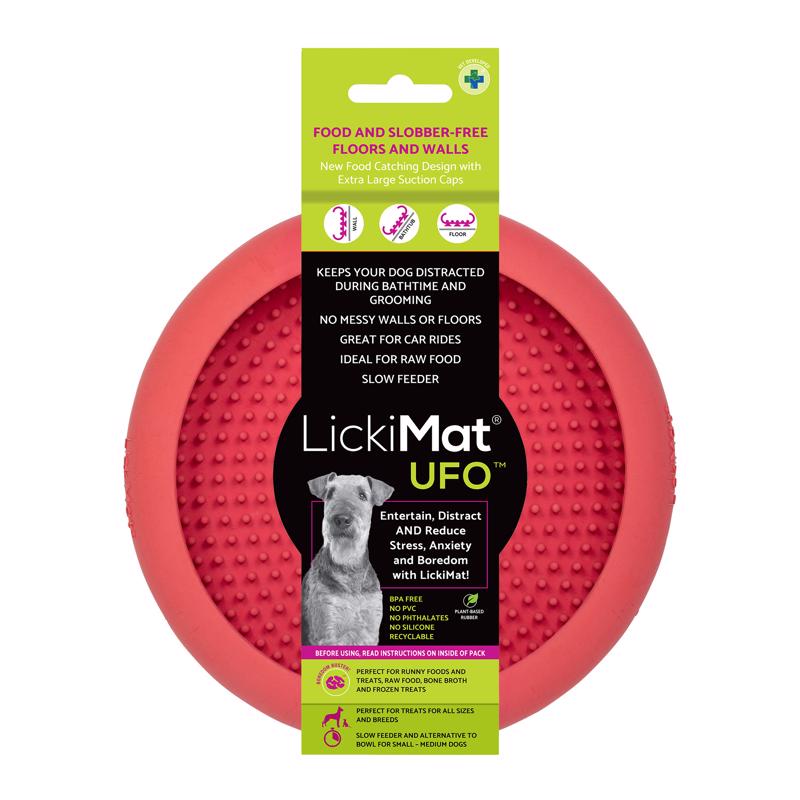 LICKIMAT进口代理批发 LickiMat UFO 粉色橡胶狗用慢速喂食器