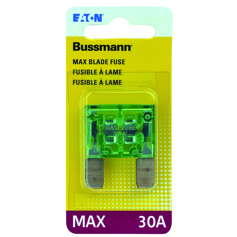 BUSSMANN进口代理批发 Bussmann 30 安培 MAX 绿色刀片保险丝 1 件装