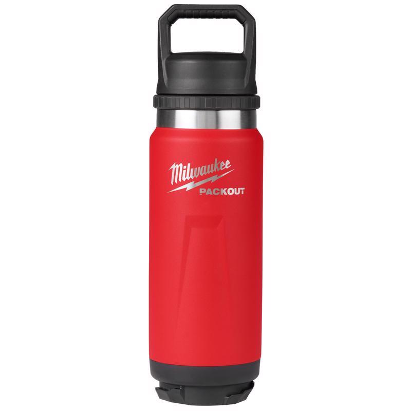 Milwaukee Packout 24 Oz. Red Insulated Bottle With Chug Lid - Durable & Versatile