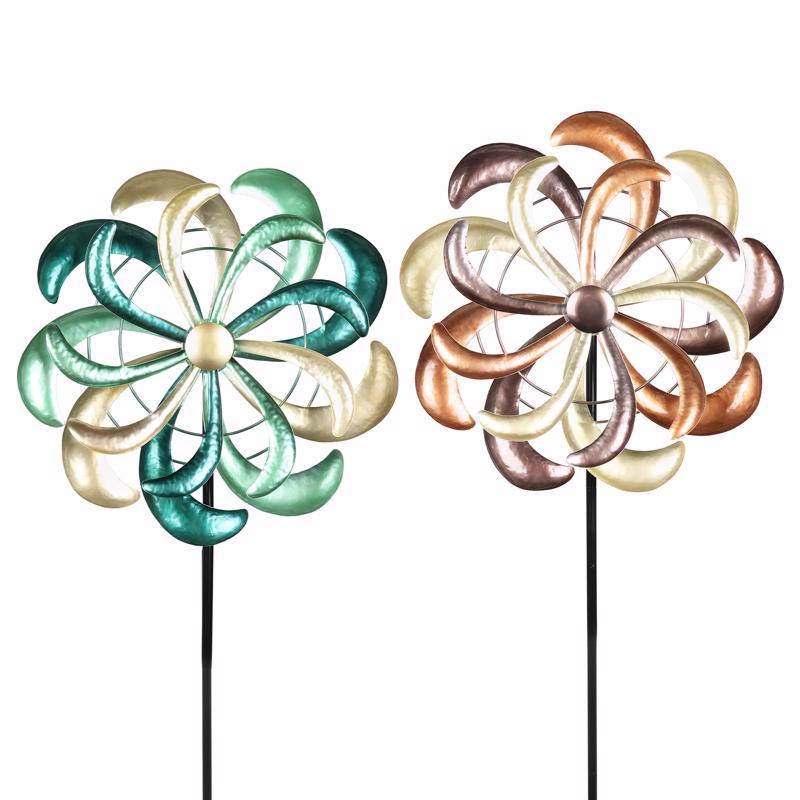 Exhart Assorted Metal 12 in. H Pinwheel Outdoor Garden Stake