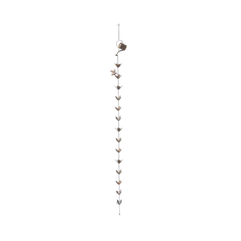 Alpine Bronze Metal 120 in. H X 6 in. L X 4 in. W Watering Can with Hummingbird and Flower Outdoor D