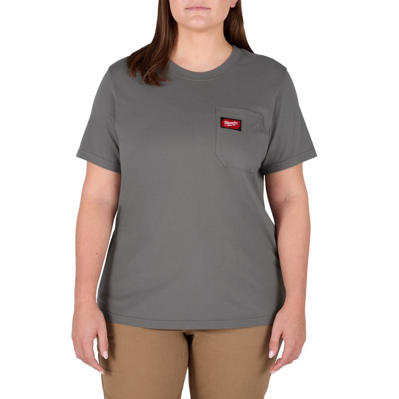 Milwaukee Gridiron S Short Sleeve Women's Round Neck Gray Tee Shirt