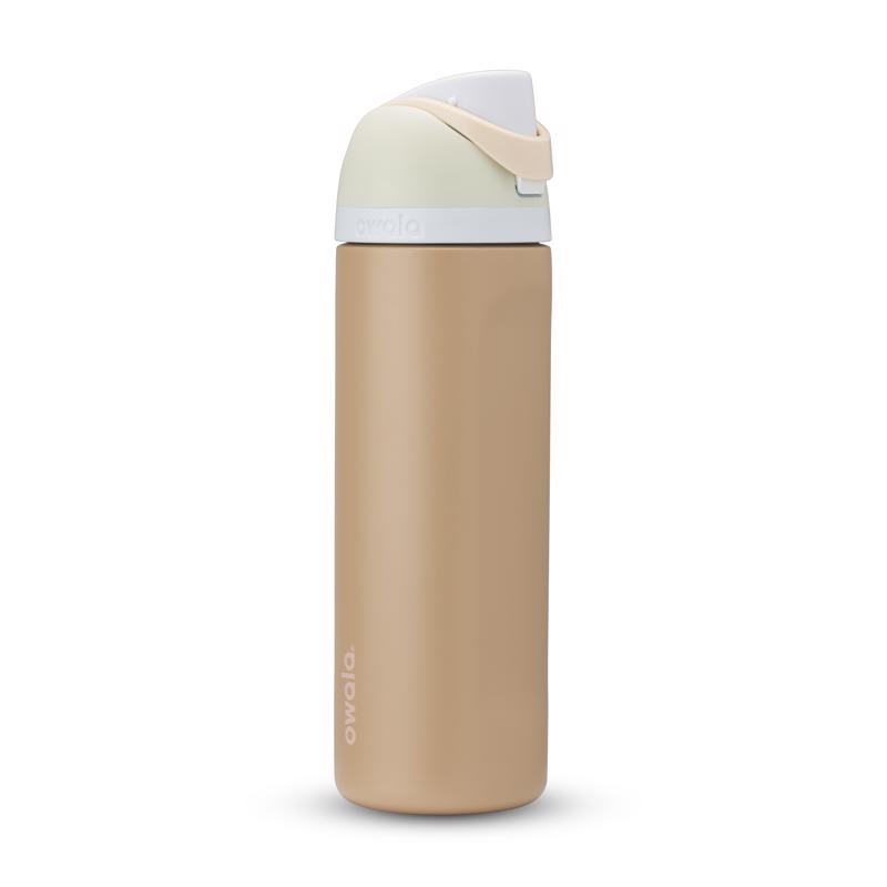 Owala FreeSip 24 fl. oz. Tan BPA Free Muddy Buddy Water Bottle with Spout Lid