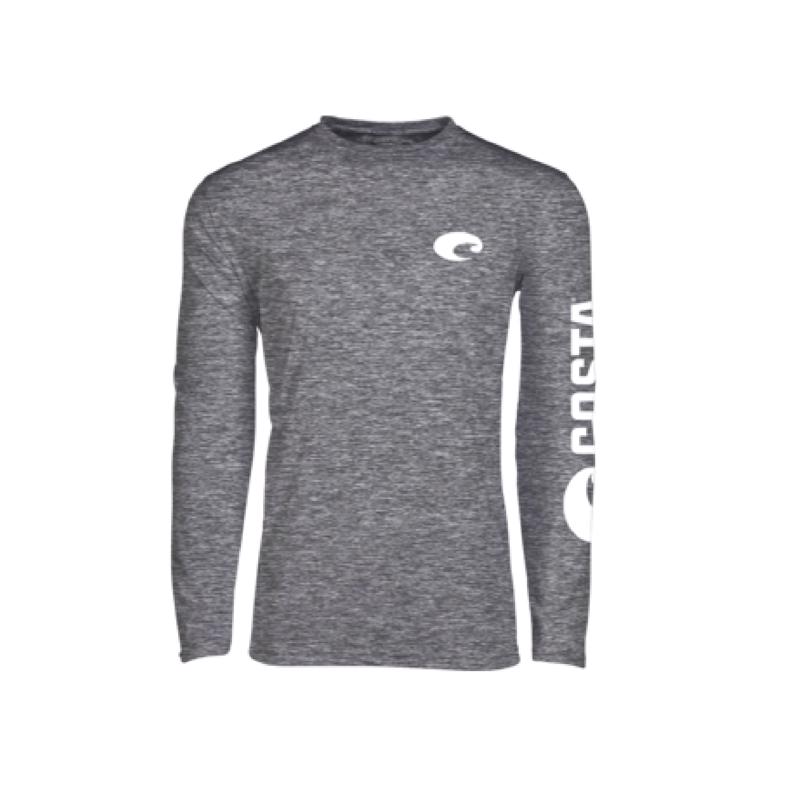 Costa XXL Long Sleeve Men's Crew Neck Gray Cationic Tee Shirt