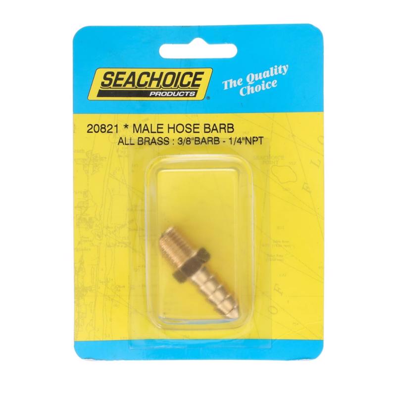 Seachoice 20821 Brass Male Hose Barb 3/8 Inch X 1/4 Inch Npt
