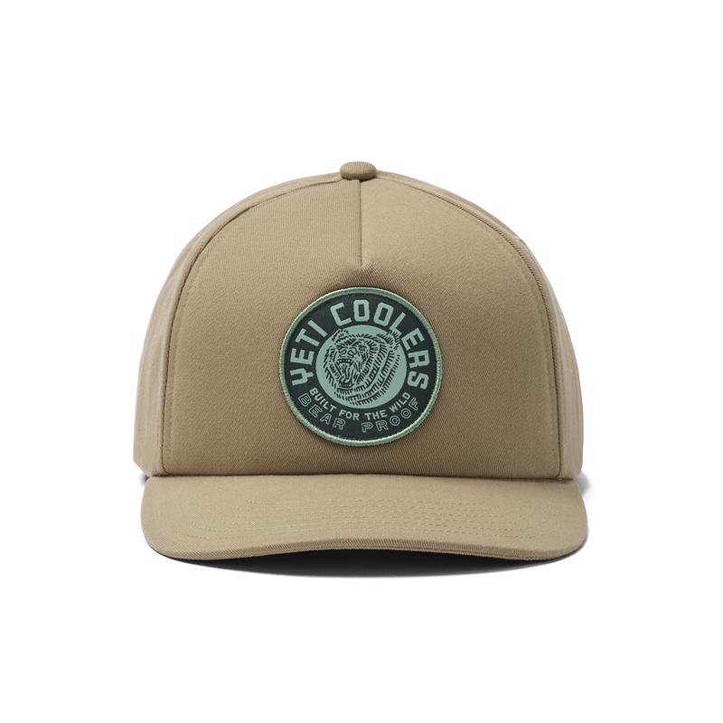 YETI Bear Snapback Hat Taupe One Size Fits Most