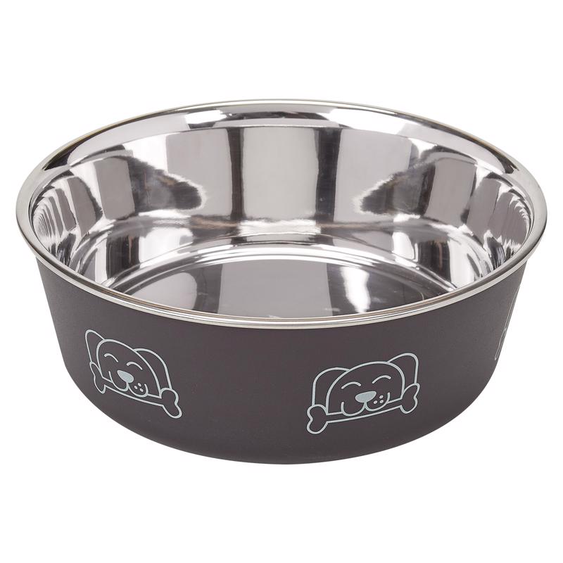Proselect Espresso Stainless Steel 15 oz Pet Bowl For Dogs