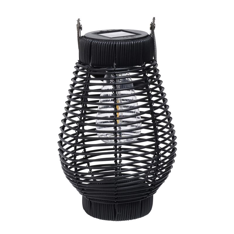 Exhart Black Plastic 14 in. H Lantern