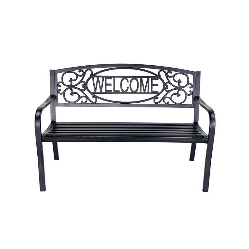 Living Accents Steel Welcome Bench 34.25 in. H X 24.41 in. L X 50 in. D