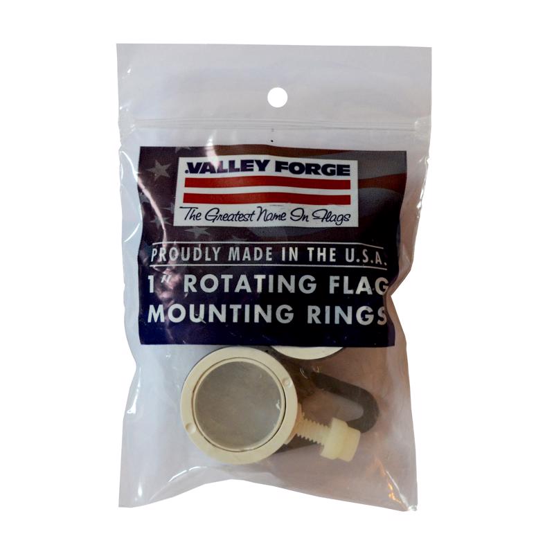 Valley Forge Brushed Plastic Flag Mounting Rings – 1‑Inch