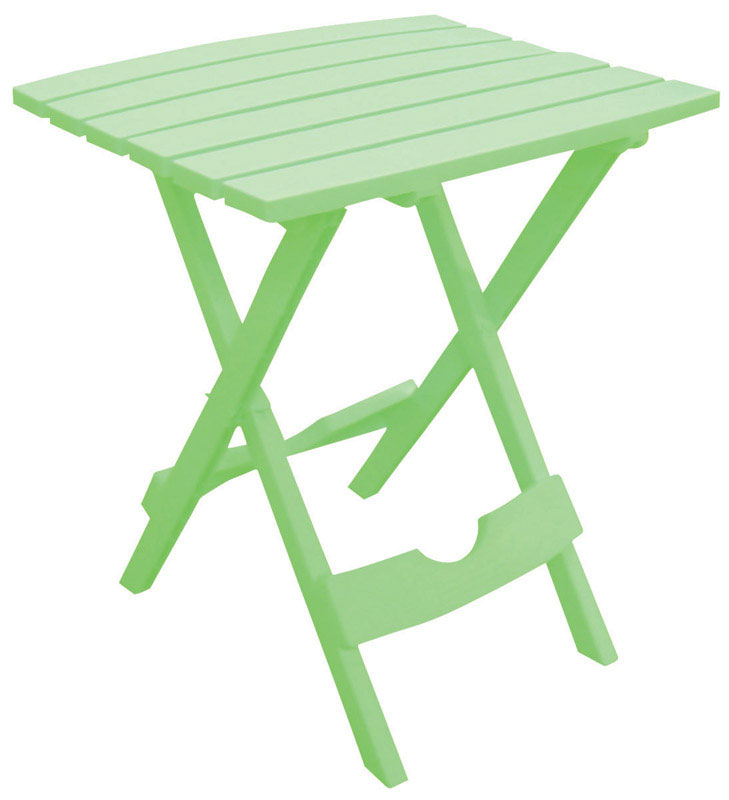 Adams Quik-Fold Rectangular Summer Green Resin Folding Side Side Table