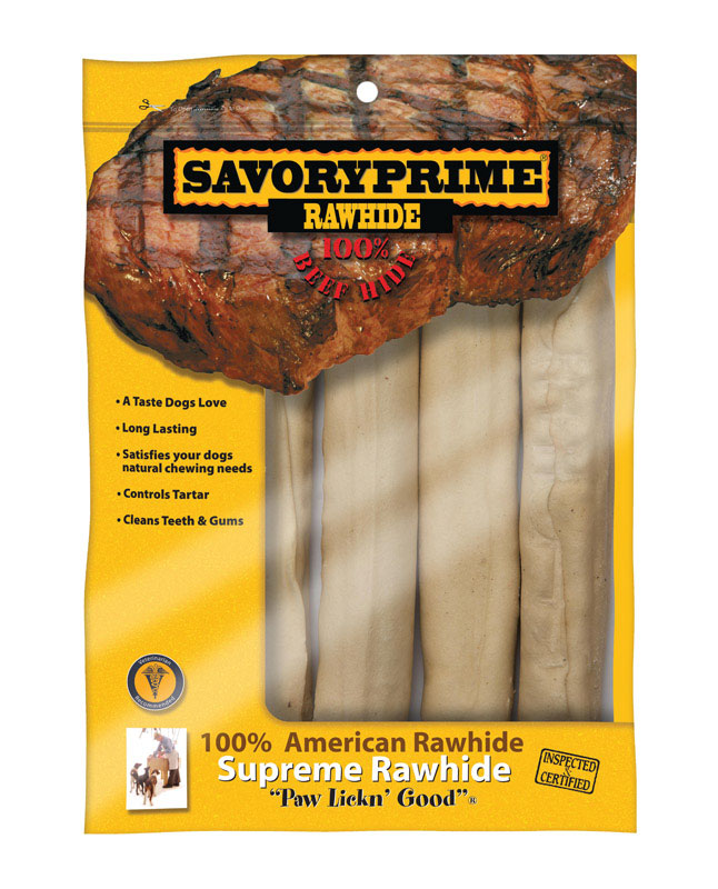 SAVORY PRIME进口代理批发 Savory Prime 大号成年生皮带骨牛肉 10 英寸长 4 包