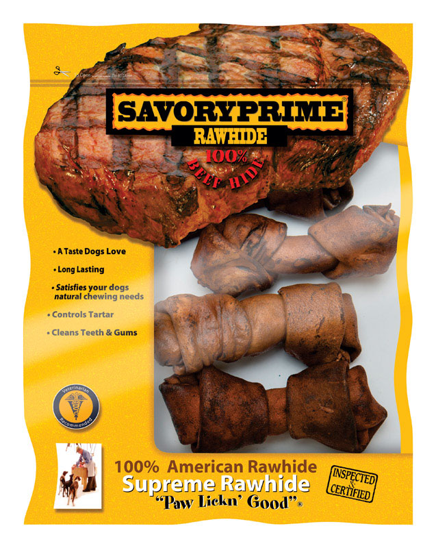 SAVORY PRIME进口代理批发 Savory Prime 所有尺寸狗成年带骨牛肉 4-5 英寸长 4 包