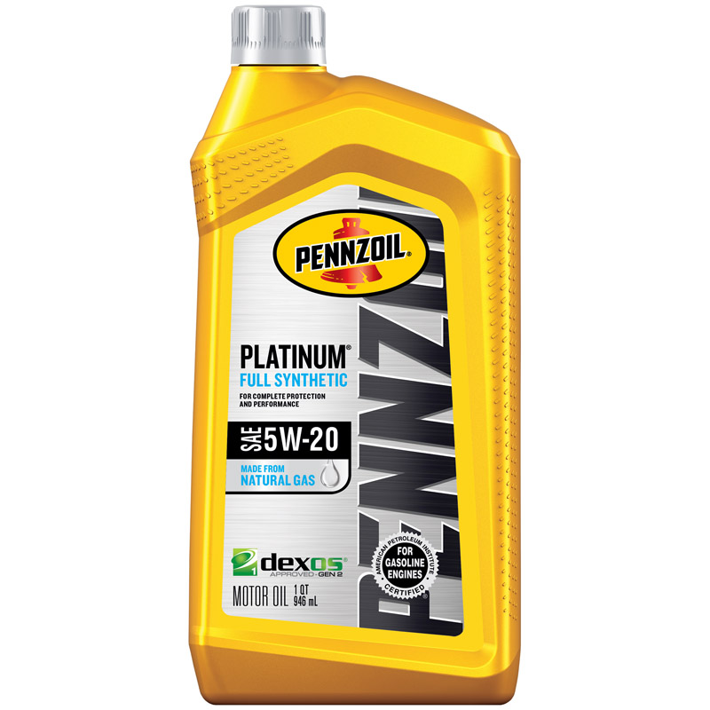 PENNZOIL进口代理批发 Pennzoil Platinum 5W-20 4 循环合成机油 1 夸脱 1 包