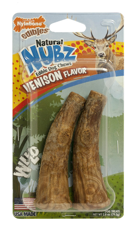 NYLABONE进口代理批发 Nylabone Nubz 狗用鹿肉咀嚼片 2.8 盎司 4.3 英寸 2 包