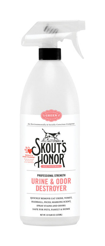 SKOUT'S HONOR进口代理批发 Skout's Honor Cat 液体宠物床除味/去污剂 35 盎司