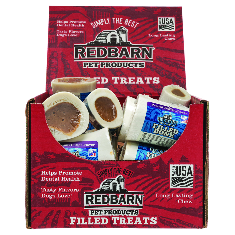 REDBARN进口代理批发 Redbarn Dog Treats 狗用牛肉和花生酱骨头 2.5 英寸 1 包