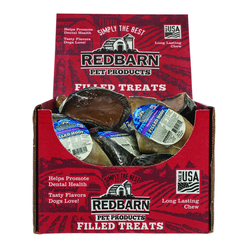 REDBARN进口代理批发 Redbarn Dog Treats 狗用牛肉和花生酱骨蹄 4 英寸 1 包