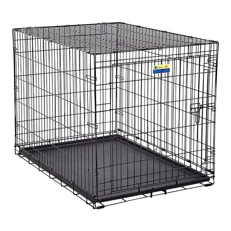 Large Black Steel Dog Crate 28" X 30" X 42" - Durable Pet Carrier