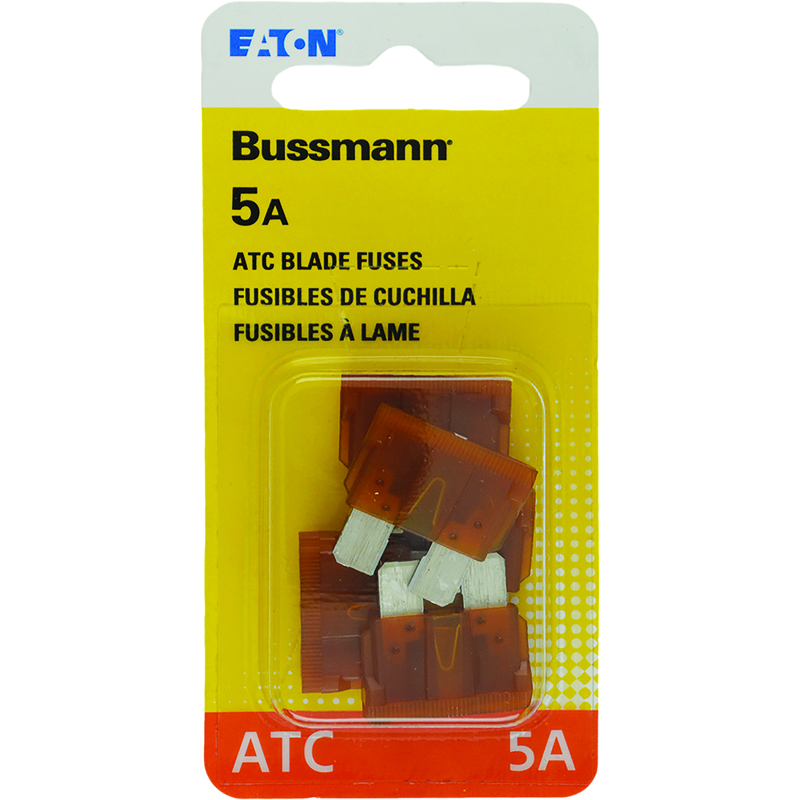 BUSSMANN进口代理批发 Bussmann 5 安培 ATC 棕色刀片保险丝 5 件装