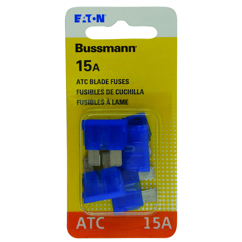 BUSSMANN进口代理批发 Bussmann 15 安培 ATC 蓝色刀片保险丝 5 件装