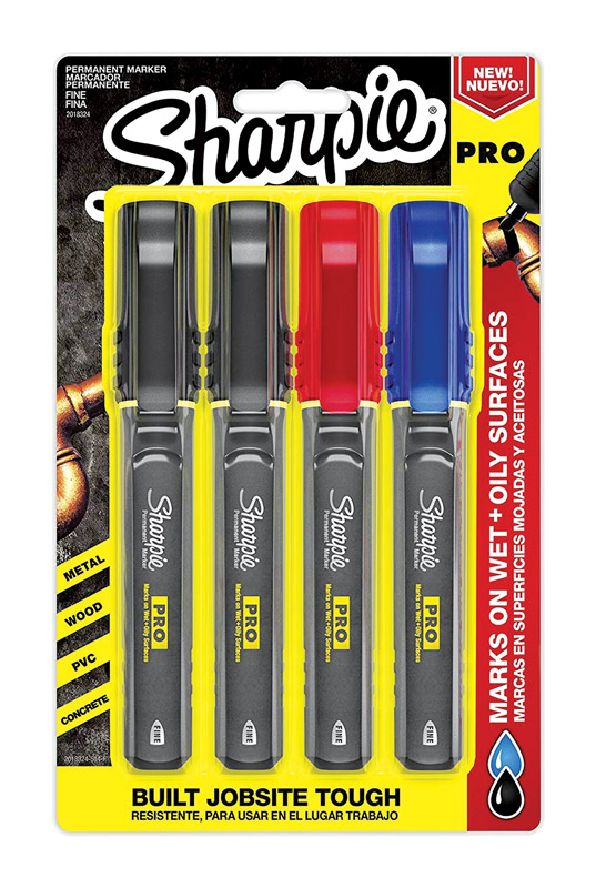 SHARPIE进口代理批发 Sharpie PRO 什锦细尖记号笔 4 支装