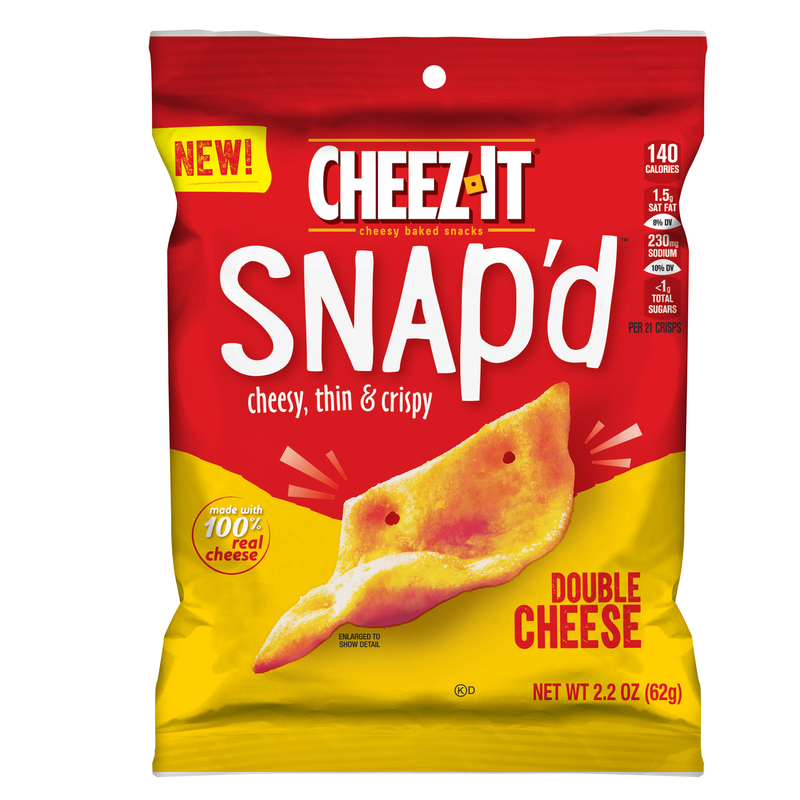 CHEEZ-IT进口代理批发 Cheez-It Snap'd 双奶酪片 2.2 盎司袋装