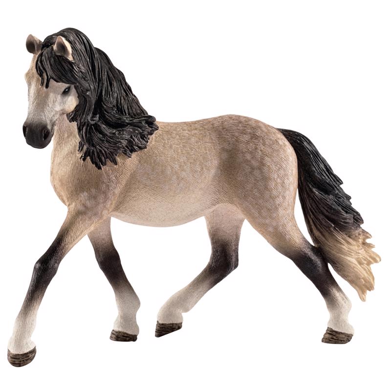 SCHLEICH进口代理批发 Schleich Horse Club 安达卢西亚母马马玩具塑料黑色/棕褐色