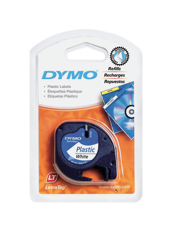 DYMO进口代理批发 Dymo LetraTag 1/2 英寸 WX 156 英寸 L 白色塑料标签制作胶带