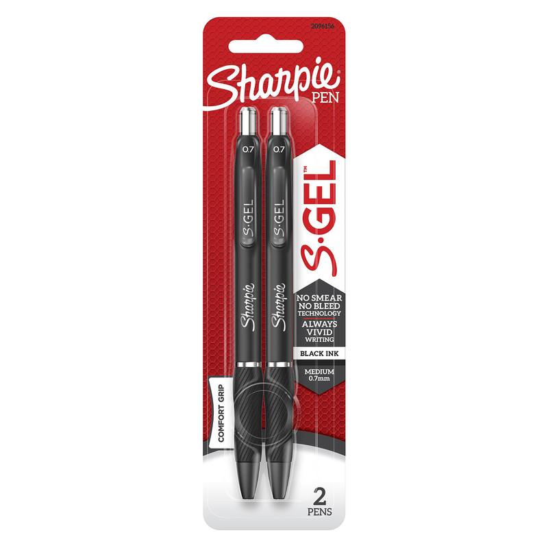 SHARPIE进口代理批发 Sharpie S-Gel 黑色可伸缩中性笔 2 支装